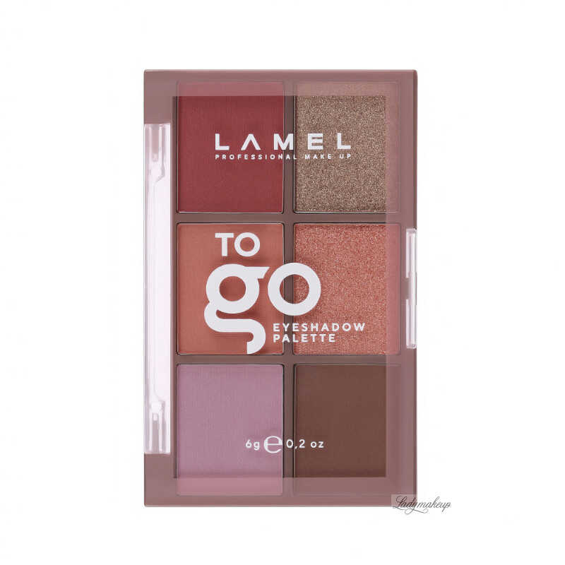 LAMEL - TO GO Eyeshadow Palette - Mini paleta 6 cieni do powiek - 404 Burgundy - 6 g