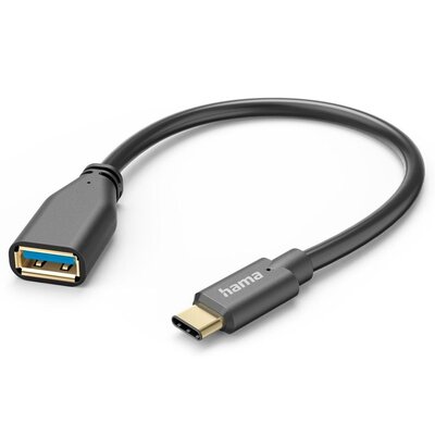Kabel HAMA OTG USB-C - USB-A 3.1 0.15m Czarny