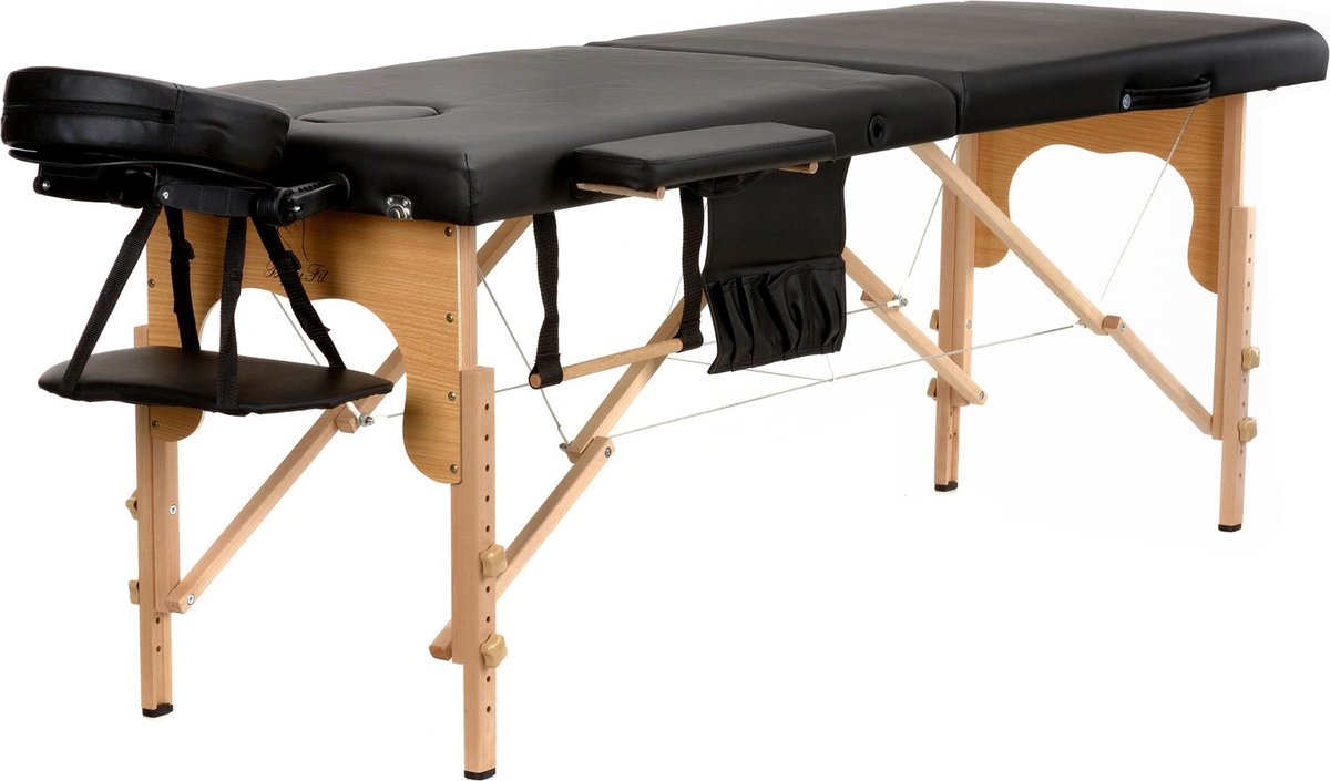 BODYFIT BODYFIT Stół, łóżko do masażu, 2 segmentowe, czarne, 185x60 cm
