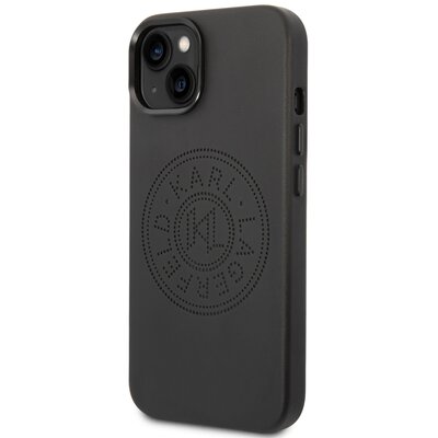 Karl Lagerfeld Etui Hard Case Leather Perforated Logo do iPhone 14 Plus czarne