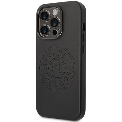 Karl Lagerfeld  Obudowa dla telefonów komórkowych Leather Perforated Logo na Apple iPhone 14 Pro Max KLHCP14XFWHK Czarny