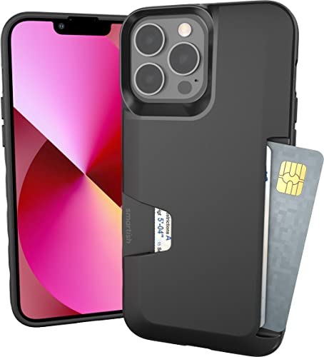 Smartish iPhone 13 Pro Max portfel etui - portfel Slayer Vol. 1 [wąski + ochronny] etui na karty kredytowe - czarny krawat Affair