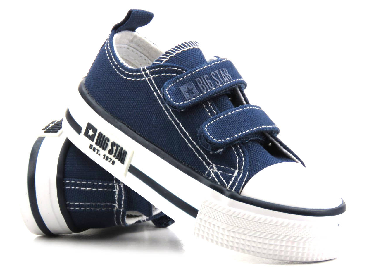 Trampki, tenisówki dziecięce na rzepy - BIG STAR KK374075, granatowe - Big Star