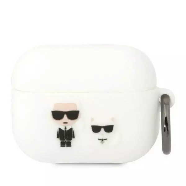 Etui ochronne na słuchawki Karl Lagerfeld KLACAPSILKCW do Apple AirPods Pro cover biały/white Silicone Karl & Choupette