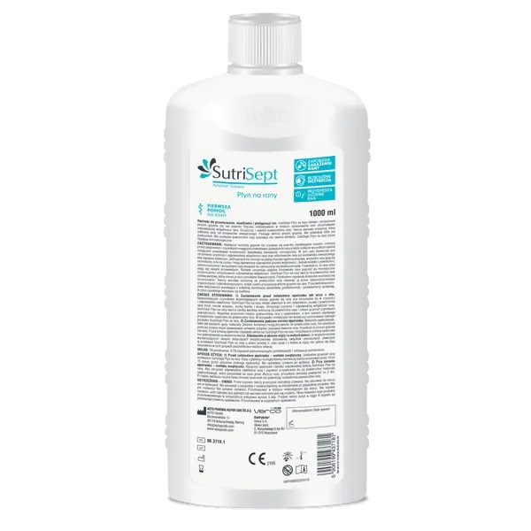 SutriSept płyn na rany, 1000ml Duży wybór produktów | Dostawa kurierem DHL za 8.90zł !!!| Szybka wysyłka do 2 dni roboczych! | 9092228