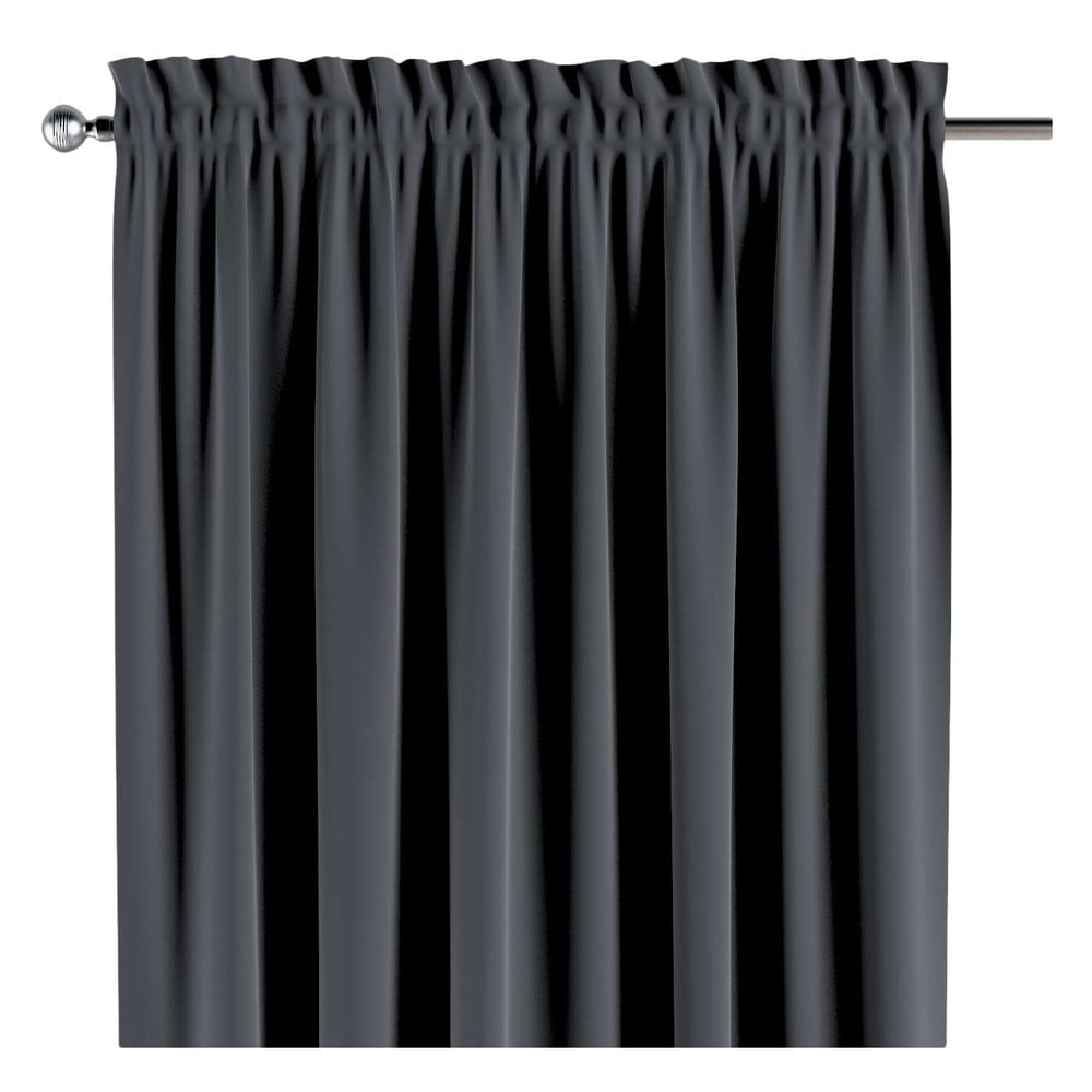 Dekoria Zasłona na kanale z grzywką 1 szt. grafitowy szary 1szt 130 × 260 cm Velvet 326-704-12