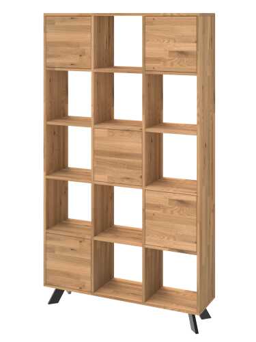 Regał dębowy TOLEDO BOX na książki i segregatory LOFT H5S3-D