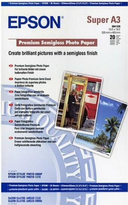 Papier fotograficzny EPSON Premium Semigloss Photo C13S041328, A3, 20 arkuszy