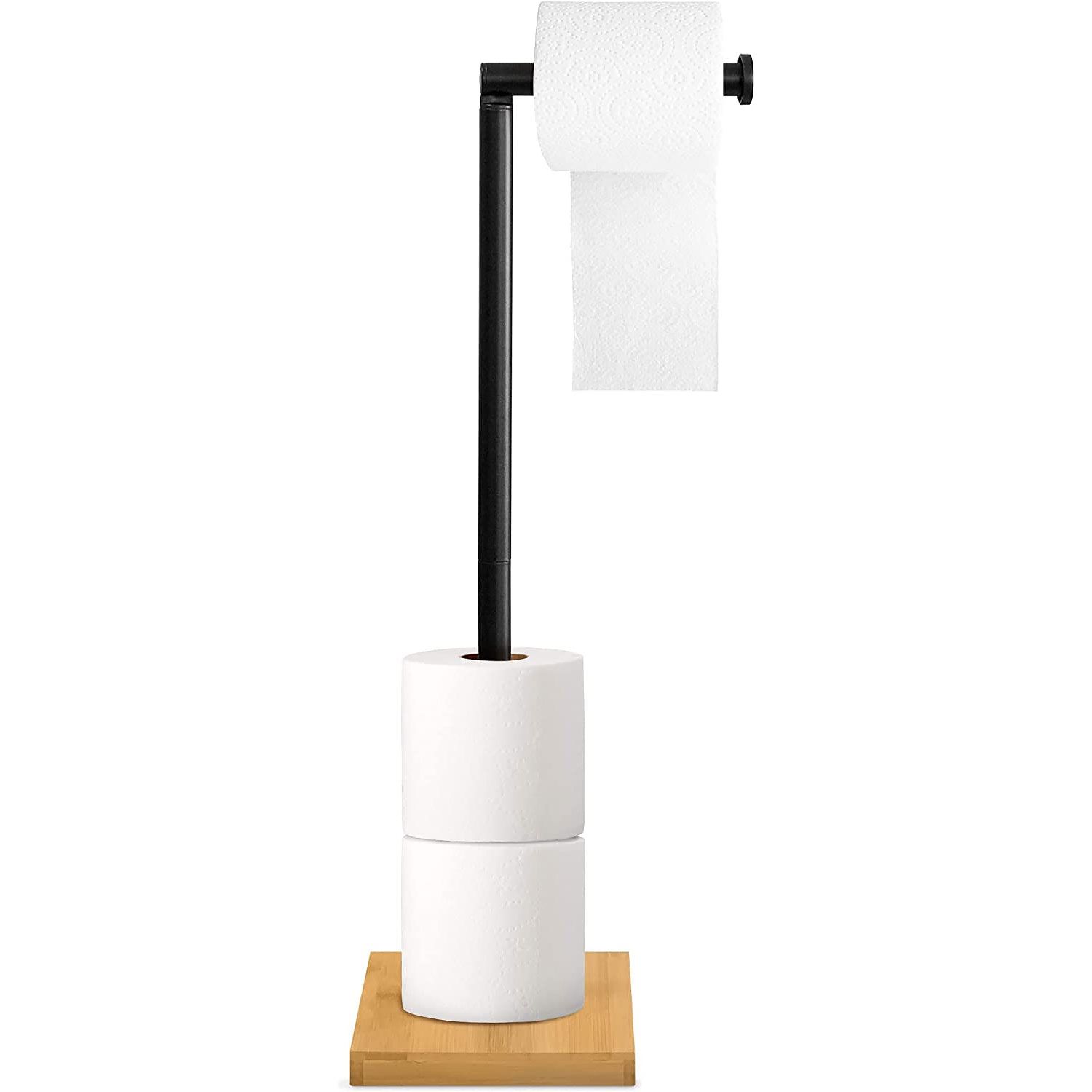 Tutumi Stojak na papier bambusowy czarny P70505