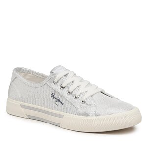 Tenisówki Pepe Jeans - Brady Party W PLS31439 Silver 934
