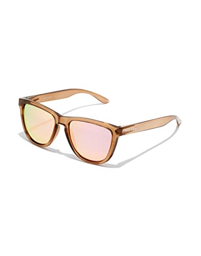 HAWKERS Unisex ONE Exclusive okulary przeciwsłoneczne, lustrzane różowe złoto polaryzacyjne · Soft Brown, dorośli, Mirror Rose Gold Polarized · Soft Brown, Adulto