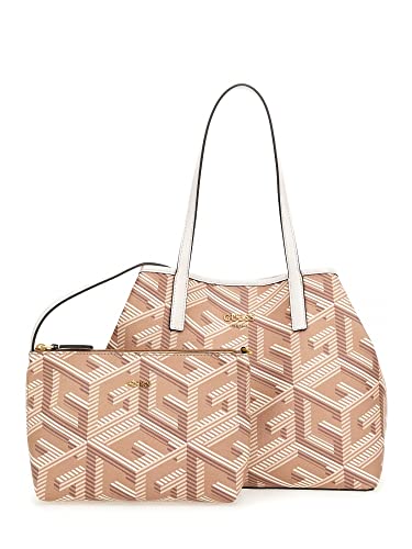 Guess Vikky Tote, Torba Kobieta, Taupe Logo, Unikalna, Logo Taupe