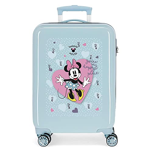 Disney Minnie My Happy Place Walizka kabinowa Niebieski 38x55x20 cms Sztywne zapięcie z boku 34L 2 kg 4 koła Podwójne bagaż ręczny, niebieski, Maleta, Walizka kabinowa