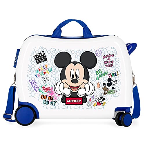 Disney Mickey Be Cool Walizka dziecięca Niebieski 50x39x20 cms Twarde ABS Zamknięcie szyfrowe boczne 34L 1,8 kg 4 koła Bagaż ręczny, niebieski, Maleta Infantil, walizka dziecięca
