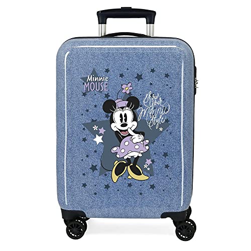 Disney Minnie Style Walizka kabinowa Niebieski 38x55x20 cms Sztywne ABS Zamknięcie szyfrowe boczne 34L 2 kg 4 koła Podwójne bagaż ręczny, niebieski, Maleta, Walizka kabinowa