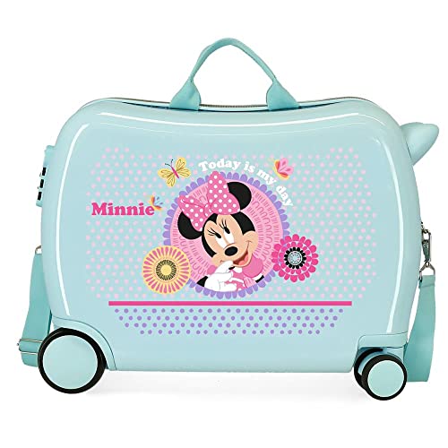 Disney Minnie Today is my Day Walizka dziecięca Niebieski 50x39x20 cms Sztywne zapięcie z boku 34L 1,8 kg 4 koła Bagaż ręczny, niebieski, Maleta Infantil, walizka dziecięca