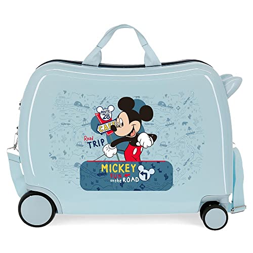 Disney Mickey Road Trip Walizka dziecięca Niebieski 50x39x20 cms Twarde ABS Zapięcie szyfrowy z boku 34L 1,8 kg 4 koła Bagaż ręczny, niebieski, Maleta Infantil, walizka dziecięca