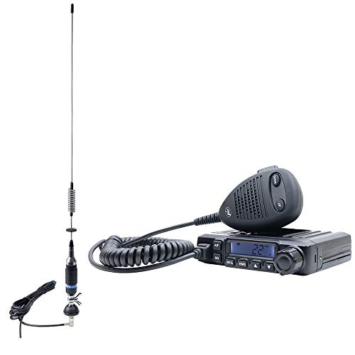 Pakiet CB Radio Escort HP 6500 + antena S75 z kablem i mocnymi akcesoriami montażowymi, ASQ, 40CH, 4 W, SWR 1.0
