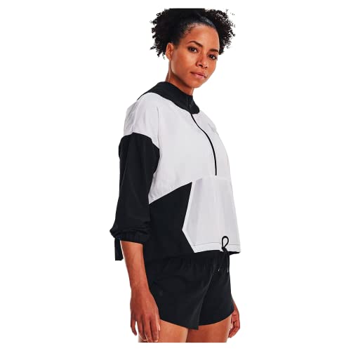 Under Armour Womens Warmup Tops Woven Graphic Jacket, Black, 1377550-001, MD