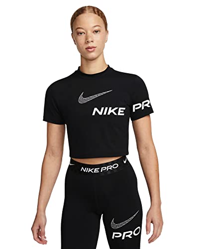 Nike NP DF Grx SS Crop Top Czarny/Biały M