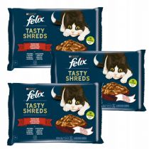 Felix Tasty Shreds Karma Wiejskie Smaki w Sosie 2+1GRATIS 12x80g 80 g