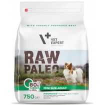 VetExpert Vet Expert Raw Paleo Mini Size Adult Turkey 750 g sucha karma dla dorosłych psów małych ras indyk 750g