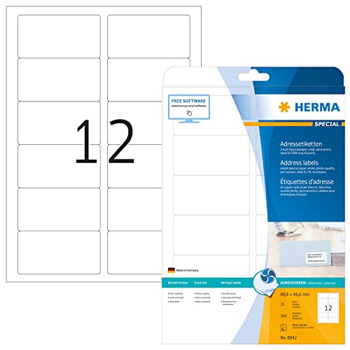 Herma Inkjet Adressetik. A4 wei 88,9x46,6 mm Papier 300 St. - 8842