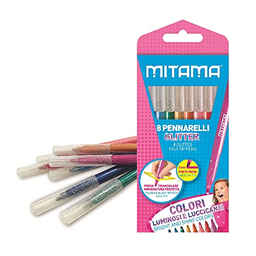 Mitama 62509 8 markerów brokatowy trójkątny długopis, opakowanie 20 szt.