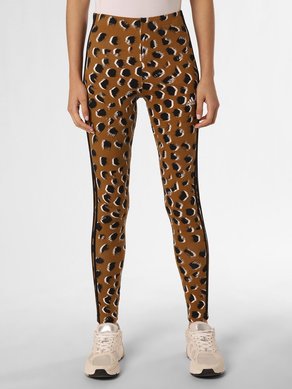 adidas Sportswear - Legginsy damskie, beżowy|brązowy|wielokolorowy