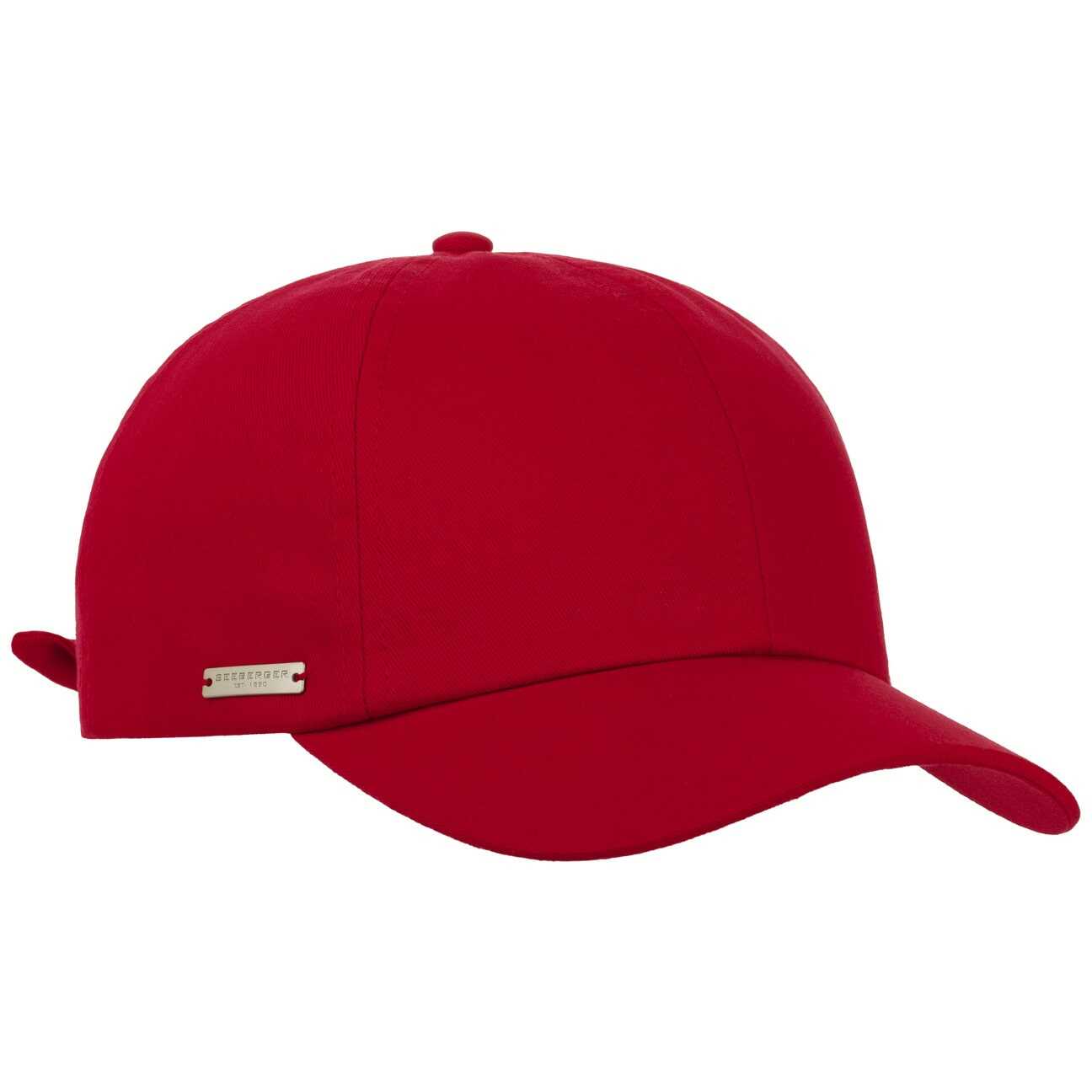 Czapka z Daszkiem Damska Uni Cotton by Seeberger, czerwony, One Size