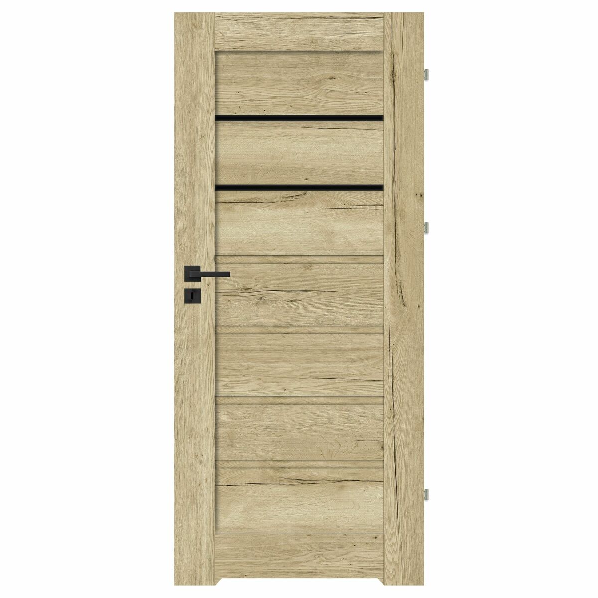 Skrzydło drzwiowe łazienkowe z podcięciem wentylacyjnym Syrion dąb halifax 80 prawe Nawadoor