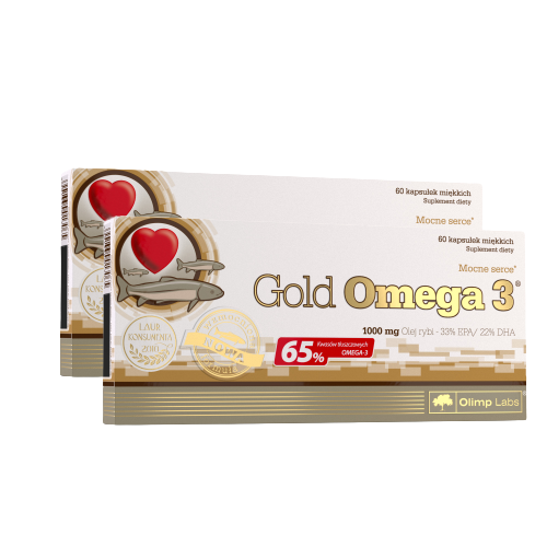Olimp Gold Omega 3 2x 60 caps 65% Olej rybi EPA DHA