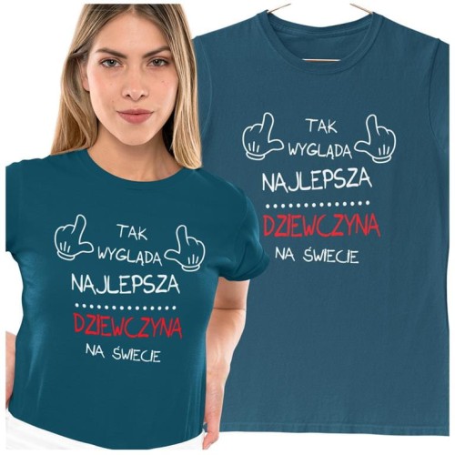 KOSZULKA DLA DZIEWCZYNY NA WALENTYNKI PREZENT TAK WYGLĄDA DZIEWCZYNA