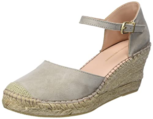 Fred de la Bretoniere Damskie sandały FRS0412 Luxury Suede Espadryle Wedge Sandał, taupe, 41 EU, szarobrązowy, 41 EU