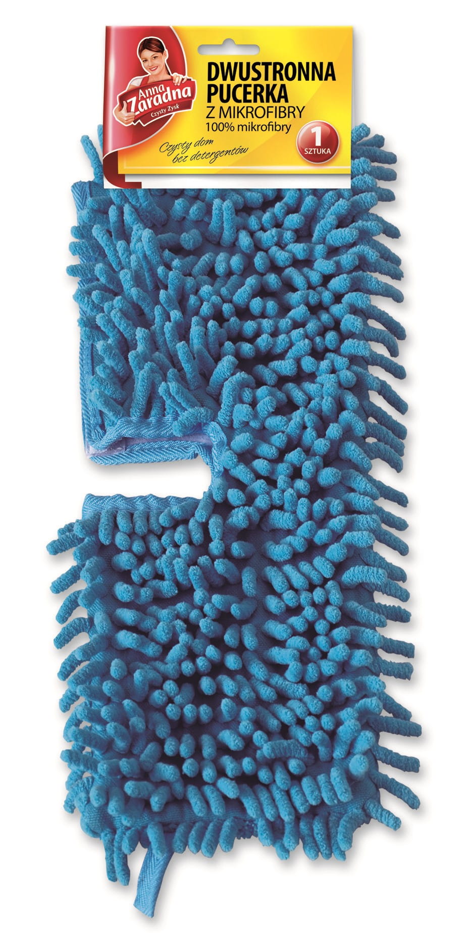 Zapas do mopa płaski z dwustronną pucerką z mikrofibry Anna Zaradna 34,5cm