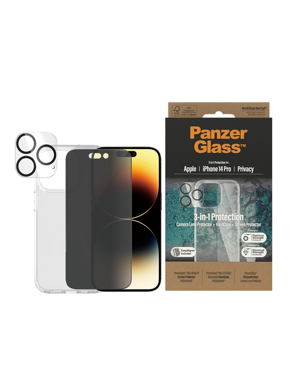 PanzerGlass 3-in-1 Privacy Protection Pack iPhone 14 Pro
