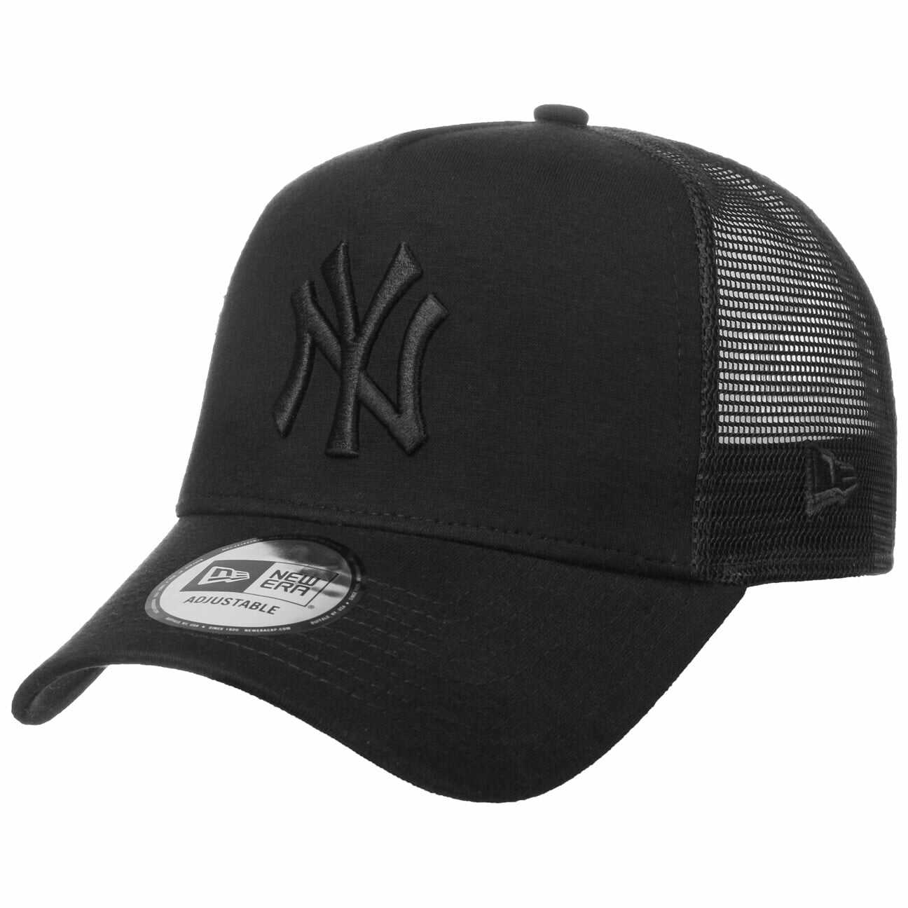 Czapka A-Frame Dżersej NY Trucker by New Era, czarny, One Size