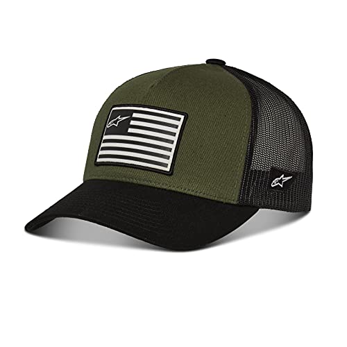 Alpinestars Męska czapka baseballowa z flagą Snapback Wojskowy/Blk Rozmiar uniwersalny