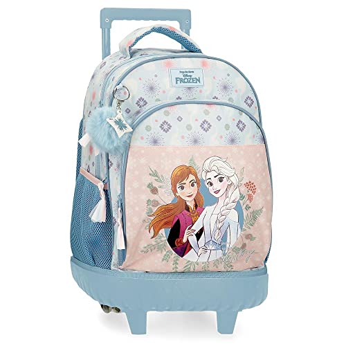 Disney Frozen Own Your Destiny Plecak Compact 2 koła Niebieski 30.24L 32x45x21 cms Poliester, niebieski, Mochila Compact 2 Ruedas, Kompaktowy plecak 2 koła