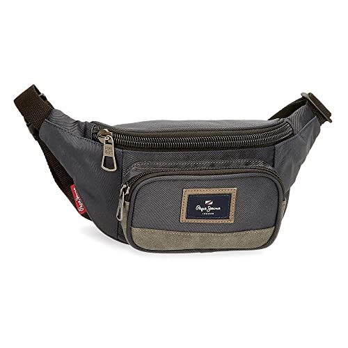 Pepe Jeans Harry Pasek na pasek z kieszenią Szary 30x13x5 cms Poliester z syntetyczną skórą, Szary, Riñonera con Bolsillo, Torba na ramię z kieszenią