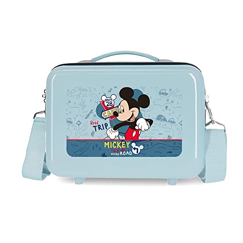 Disney Mickey Road Trip Neceser Adaptable Obudowa na messenger Niebieski 29x21x15 cms Sztywny ABS 9,14L 0,6 kg, niebieski, Neceser, kosmetyczka z paskiem na ramię
