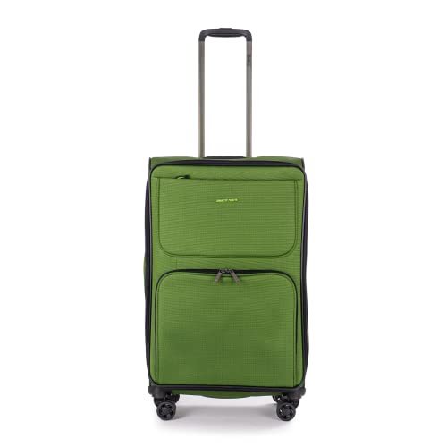 Stratic Bendigo Light+ miękka walizka podróżna na kółkach, zamek TSA, 4 kółka, możliwość rozszerzenia, zielony, Einheitsgröße, M
