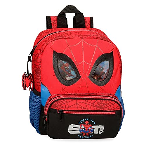Marvel Spiderman Protector Dzieci Plecak Przedszkole z wózkiem, Czerwony, Mochila Preescolar adaptable, Konfigurowalny plecak przedszkolny