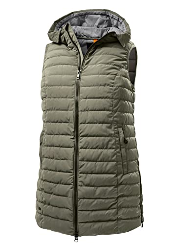 STOY Damska kamizelka o wyglądzie puchu / pikowana kamizelka z kapturem STS 3 WMN QLTD VST, jasnooliwkowa, 44, 38100-000