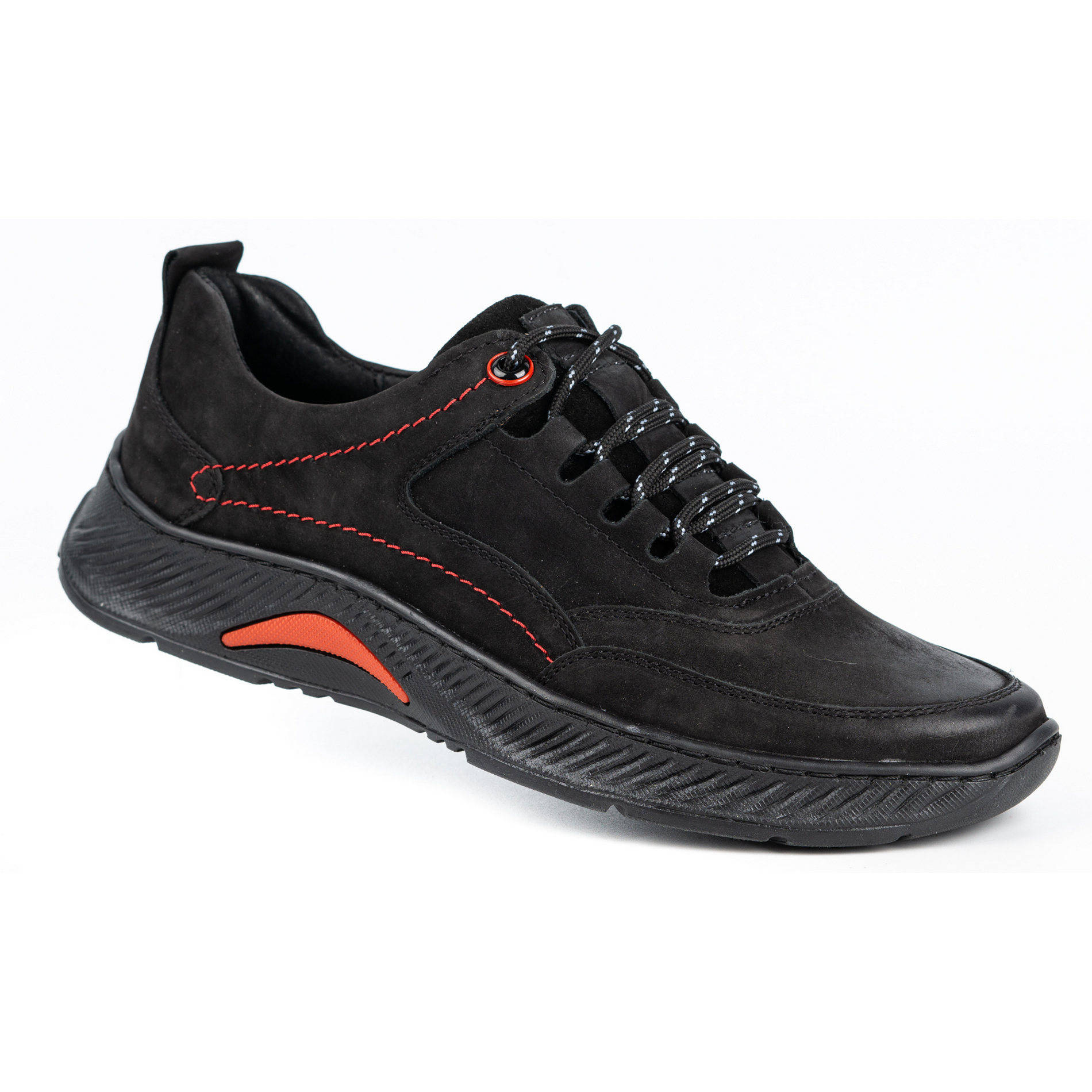 Buty męskie skórzane SPORT 922K czarny nubuk - Komodo