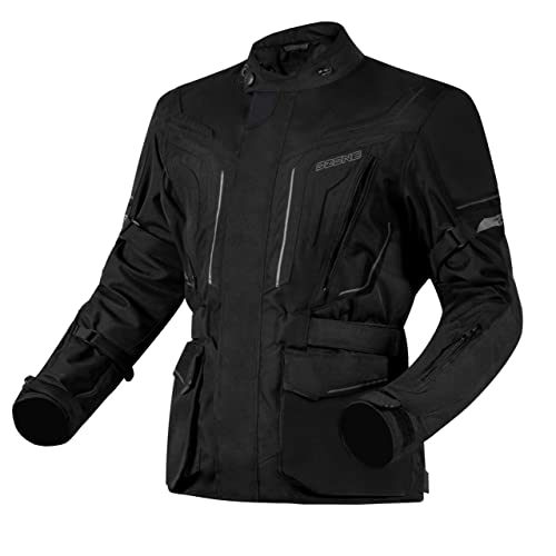 OZONE MOTO Sahara Textile kurtka motocyklowa dla mężczyzn, łokcie i ramiona, ochraniacze membrany, 6 kanałów wentylacyjnych, elementy odblaskowe, kieszenie