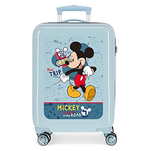 Disney Mickey Road Trip Walizka kabinowa Niebieski 38x55x20 cms Sztywne zapięcie z boku 34L 2 kg 4 koła Bagaż ręczny, niebieski, Maleta, Walizka kabinowa