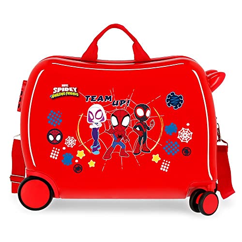 Marvel Spiderman Spidey and Friends Walizka dziecięca Czerwony 50x39x20 cms Sztywne zapięcie z boku 34L 1,8 kg 4 koła Bagaż ręczny, Czerwony, Maleta Infantil, walizka dziecięca