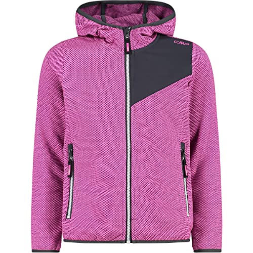 CMP - Kid G Jacket Fix Hood, Girl, Purple Fluo-Titanio, 116