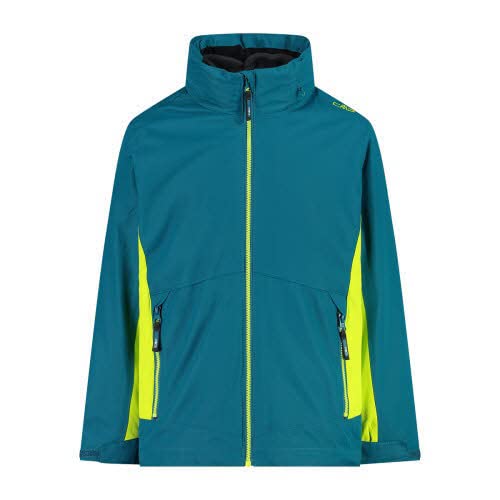 CMP - Kid Jacket Fix Hood Detachble Inn.Jacket, Boy, Deep Lake-Acido, 140
